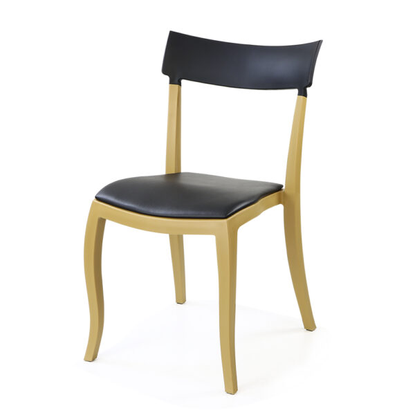 chaise-simplicity-brun-dos-lisse-noir-capitoné-noir