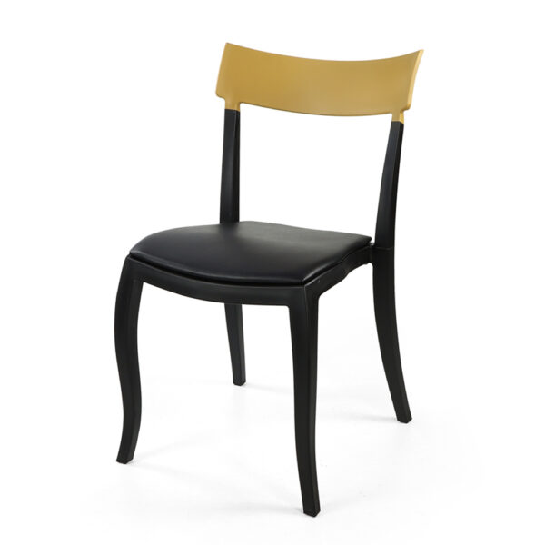 chaise-simplicity-noir-dos-lisse-brun-capitoné-noir
