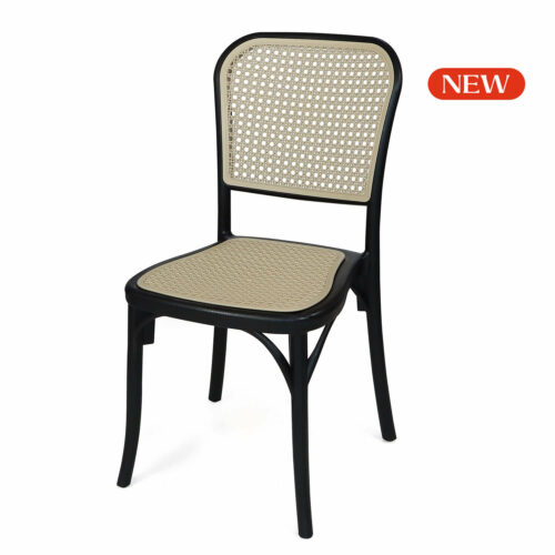 CHAISE-TOSCANA-CANNAGE-NOIR-GREGE-NEW